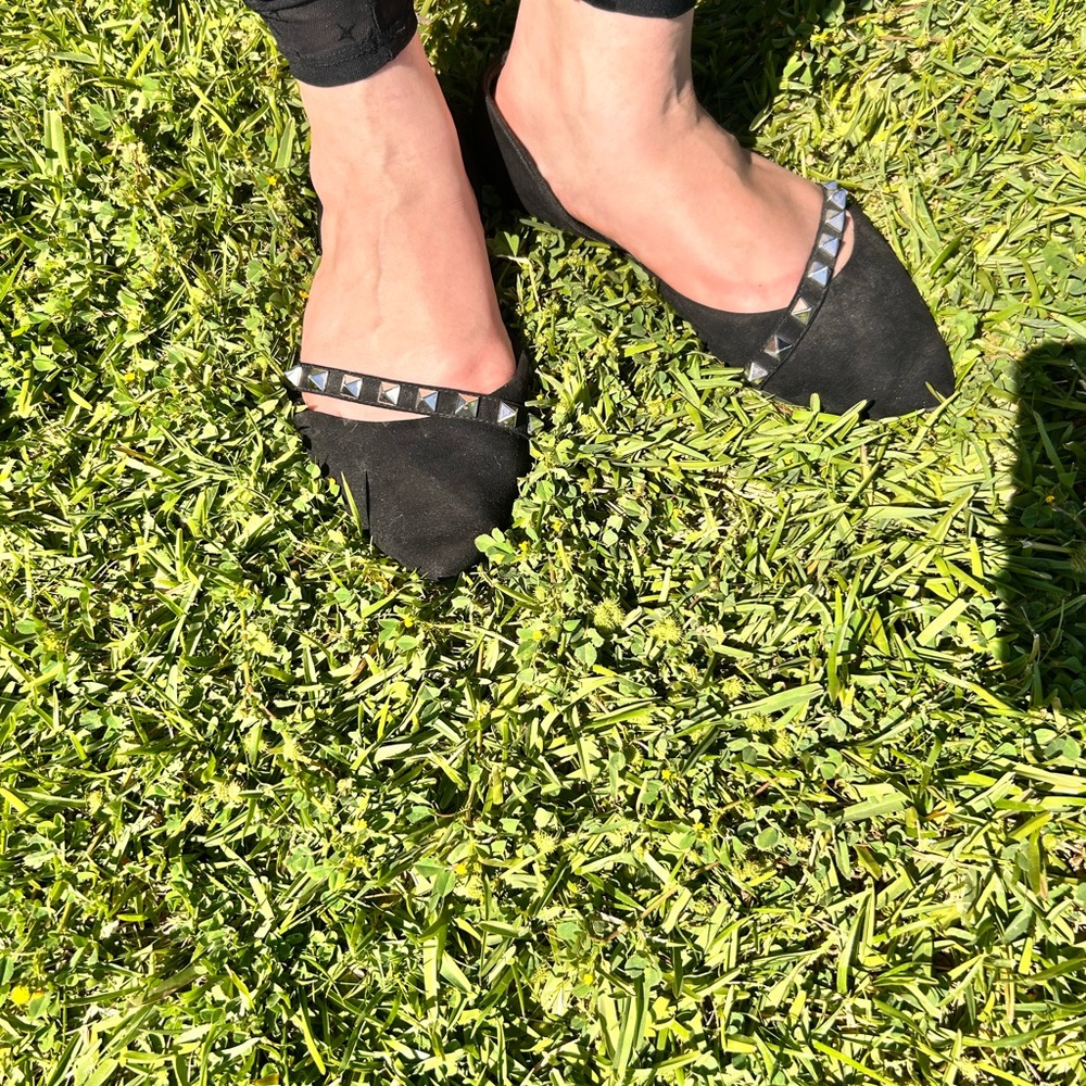 Torrid Black and Silver Studded Flats